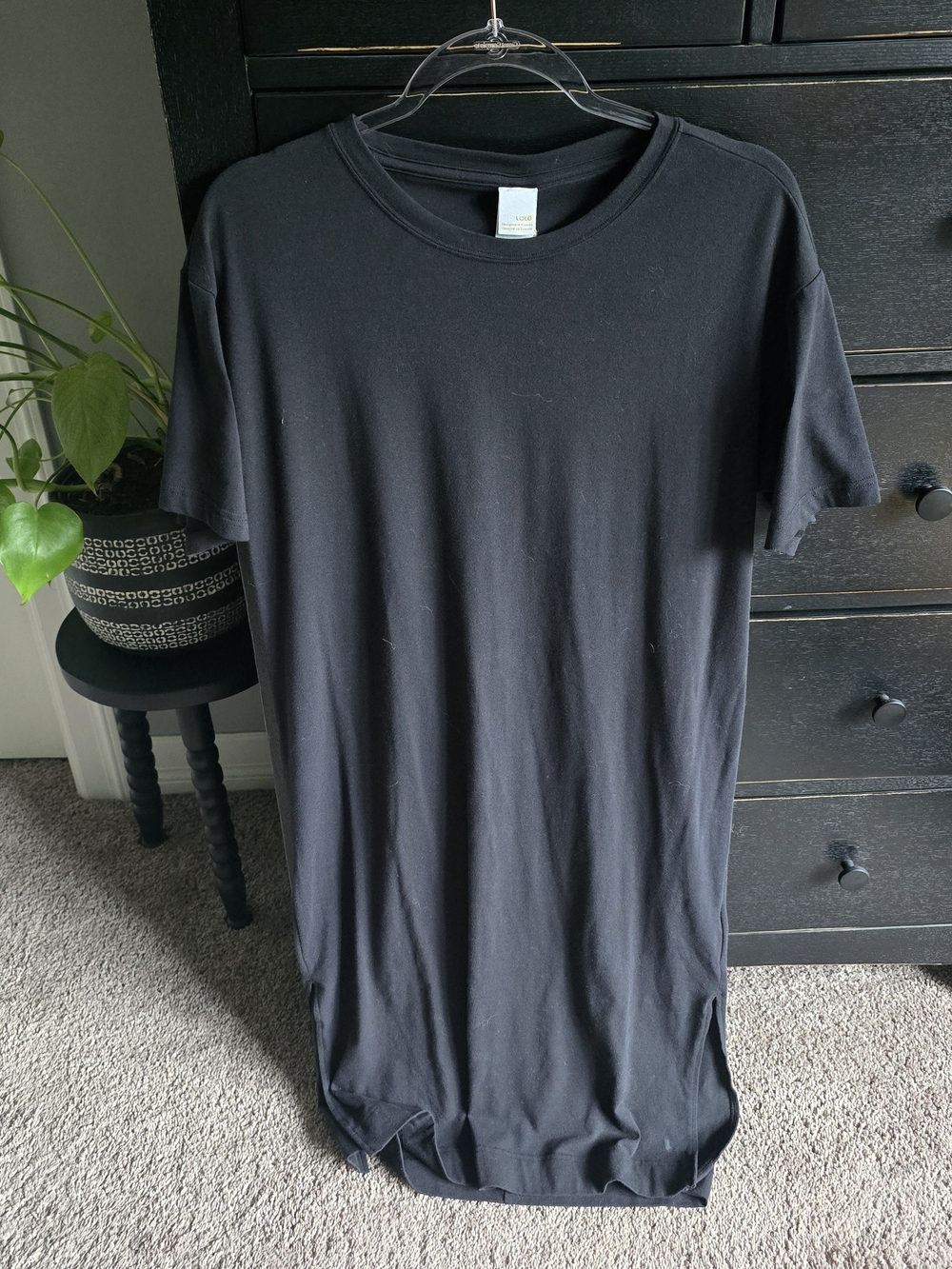 Lole Classic Black Crew Neck T-Shirt Dress